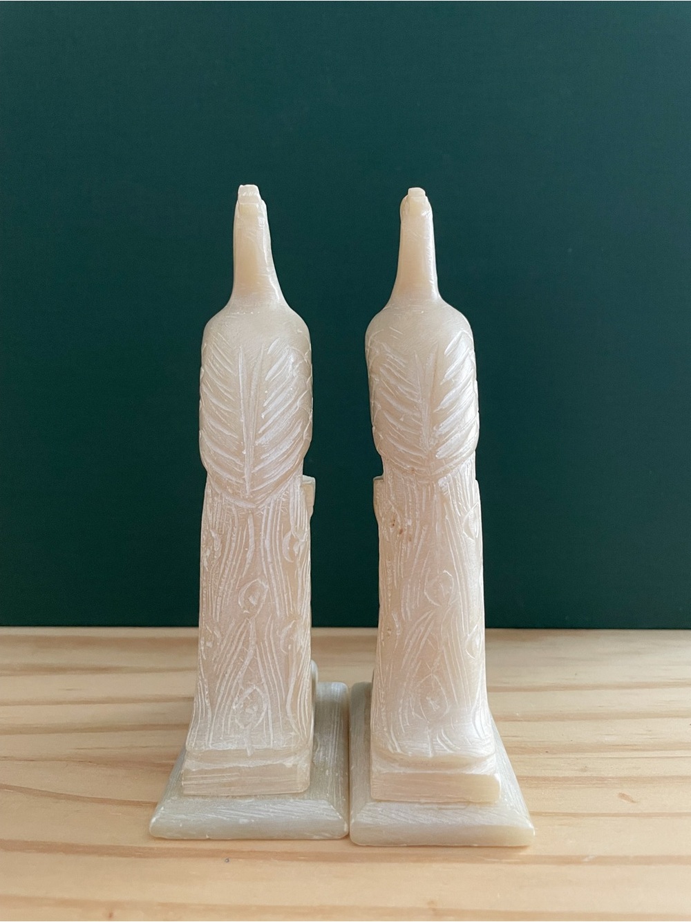 Vintage Hand-Carved Chinese White Soapstone Phoenix Bird Figurines - Picture 9 of 14
